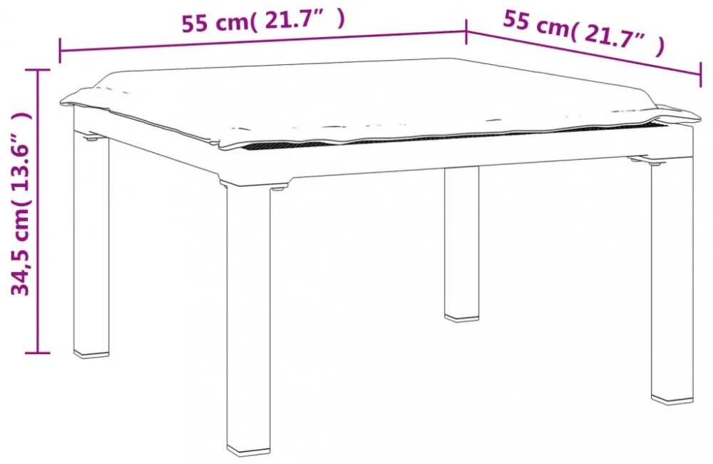 fekete-szürke polyrattan kerti lábtartó párnával