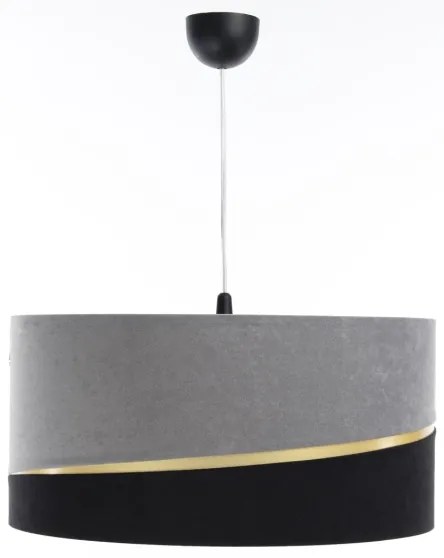 Csillár zsinóron SWING 1xE27/60W/230V fekete/szürke/arany