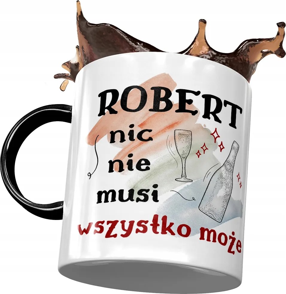 Fekete bögre Robert Kollégáknak Ajándék Nyomtatott Fotóval