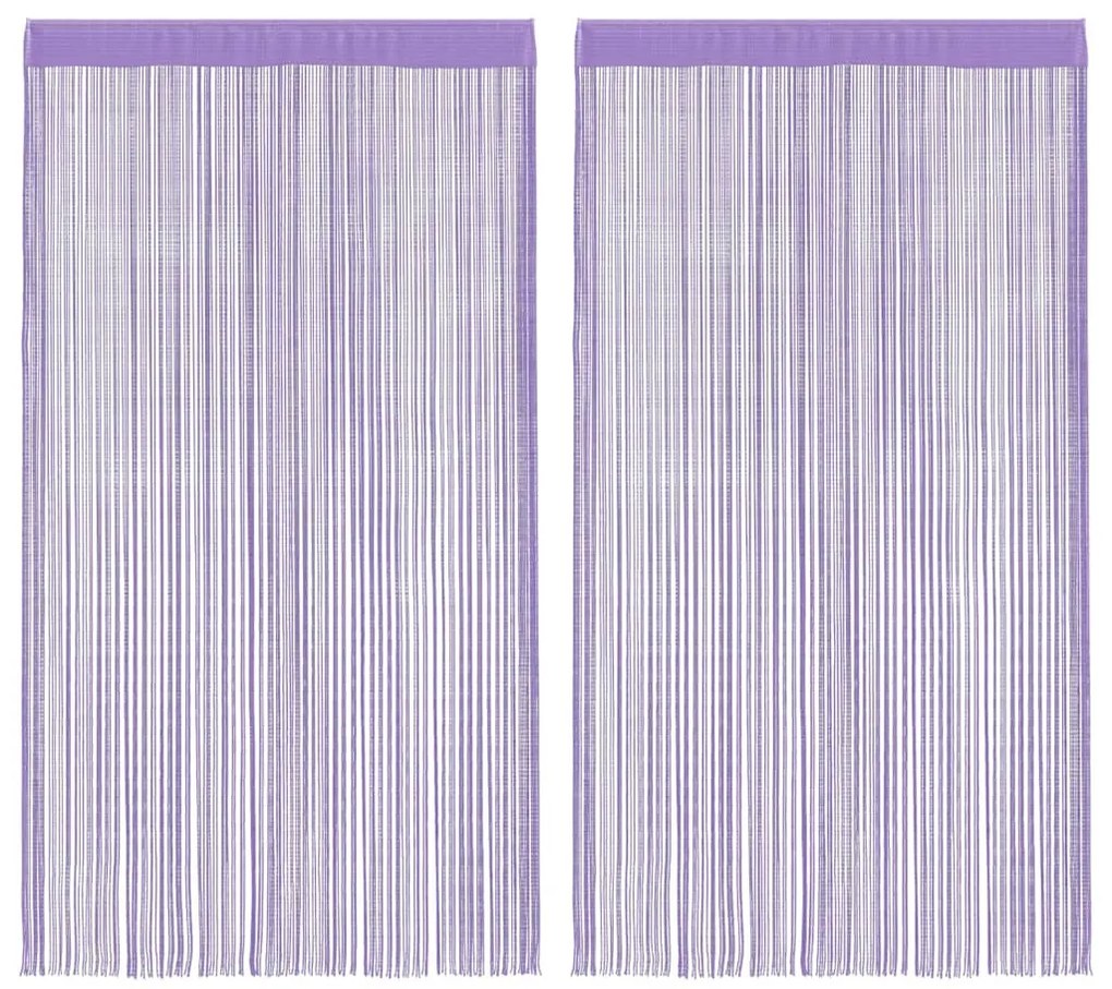 2 db lila zsinórfüggöny 140 x 250 cm