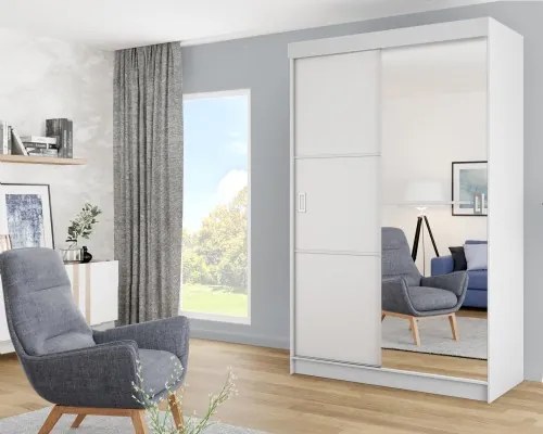 Bill 2 138 Tolóajtós Szekrény 138cm, Fehér