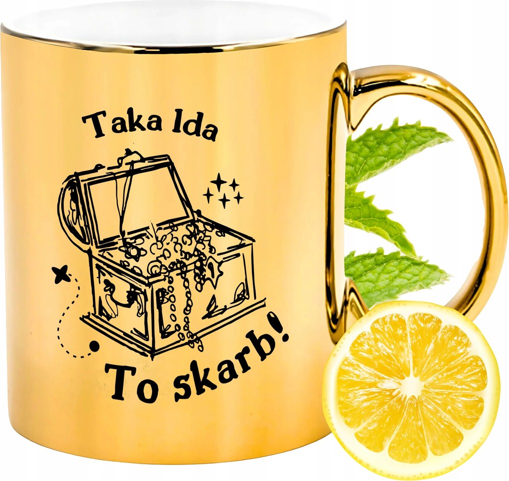 Prémium Arany Csillogó Bögre Ajándék Nyomtatott Fotóval