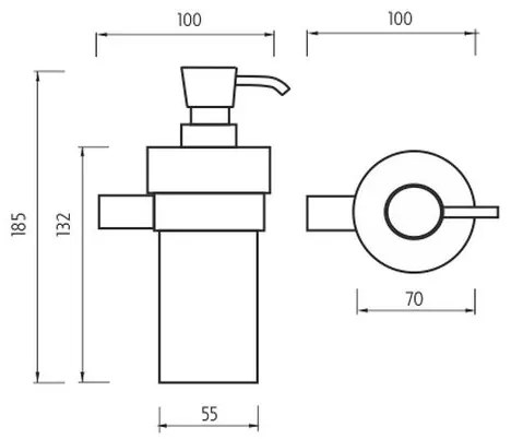 NIMCO BR 11031KN-26 - Fali szappanadagoló BORMO 300 mm fehér/fényezett króm