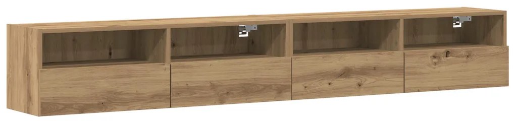 TV Fali Szekrények 2 db Artisan Tölgy 100x30x30 cm Műanyag