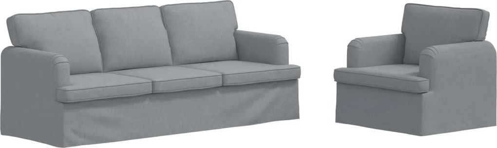 vidaXL Kanapé 2 pcs Világosszürke 144 x 80 x 85 cm szövet