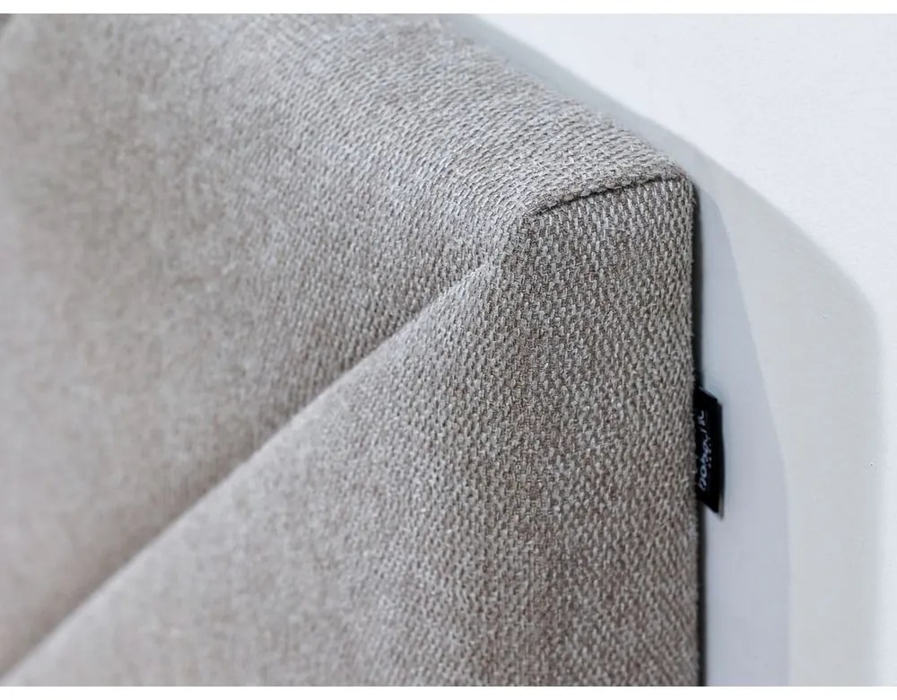 Bézs kárpitozott franciaágy ágyráccsal 160x200 cm Romane – Bobochic Paris