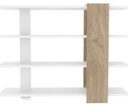 könyvespolc Nur - White, Walnut