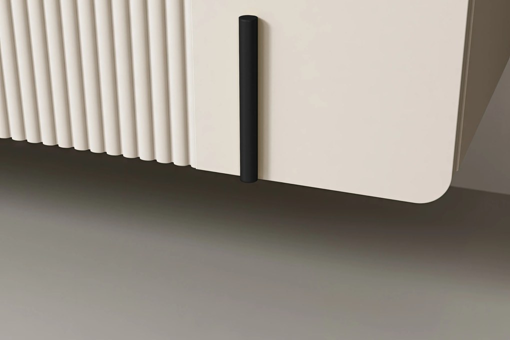 Malmi függesztett komód 150 cm háromajtós - kasmír / fekete