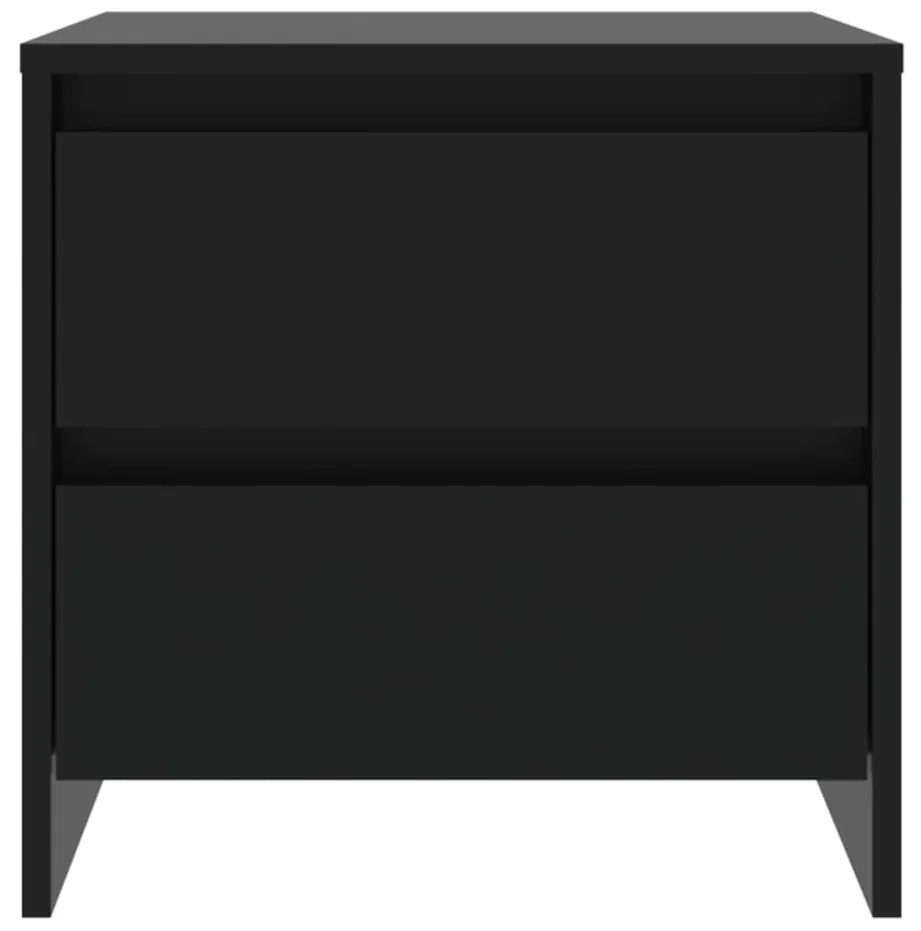2 db fekete forgácslap éjjeliszekrény 45 x 34,5 x 44,5 cm