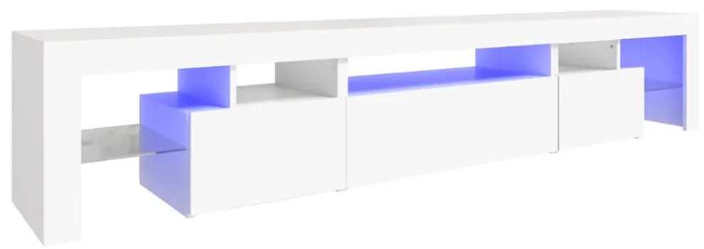 fehér TV-szekrény LED-lámpákkal 215x36,5x40 cm