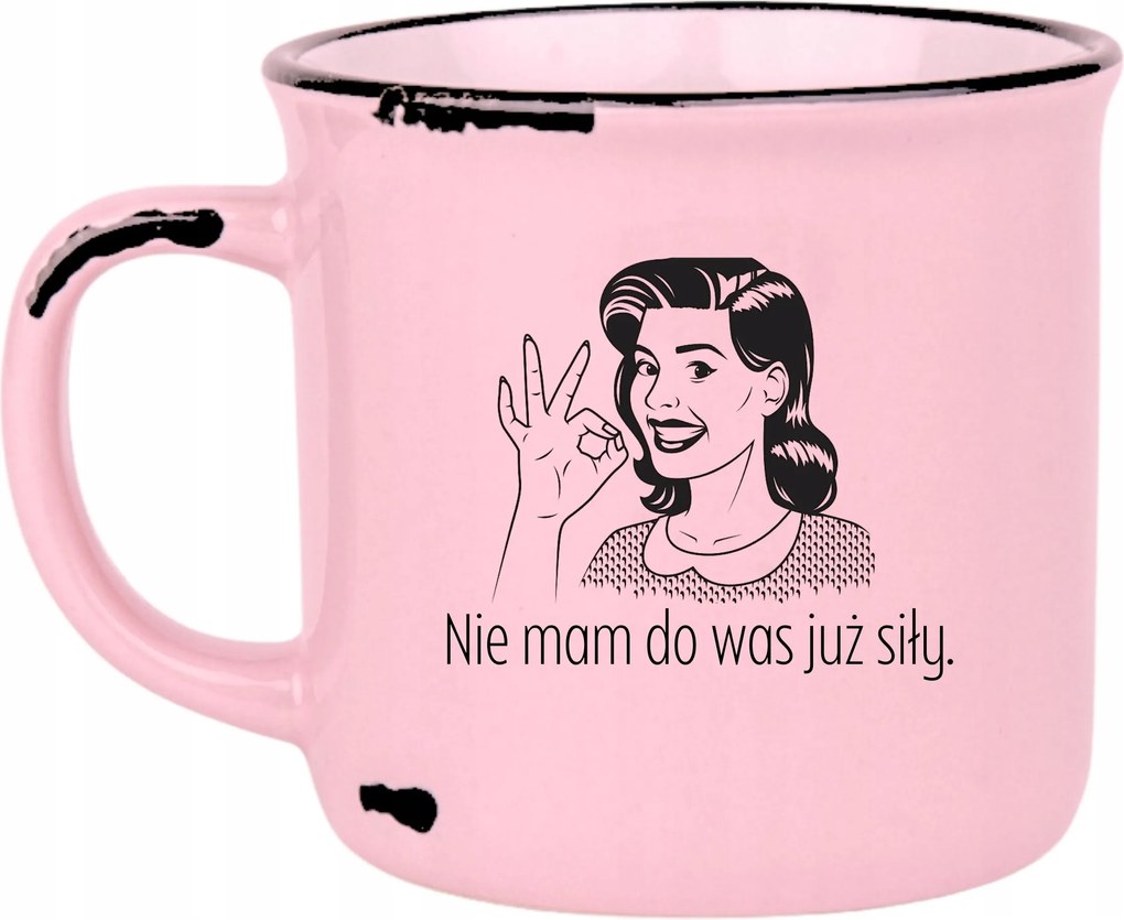 Rózsaszín Retro Bögre Vicces Ajándék Anyák Napja Már Nincs Erőm Hozzátok.