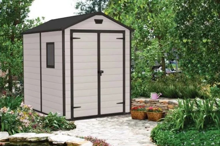 Keter Manor 6x8 műanyag kerti ház 185,8 x 236,8 x 227cm Bézs színű