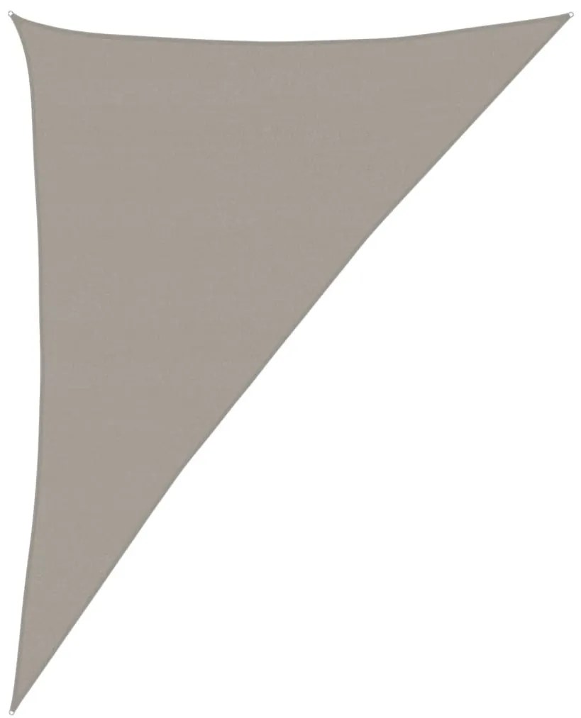 világosszürke háromszög alakú HDPE napvitorla 160 g/m² 4x5x6,8m