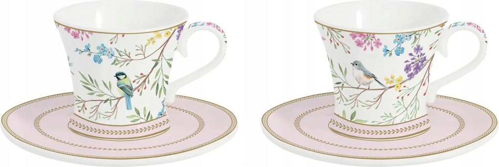 80 ml-es eszpresszó csészék két személyre színes virág motívummal ajándékba