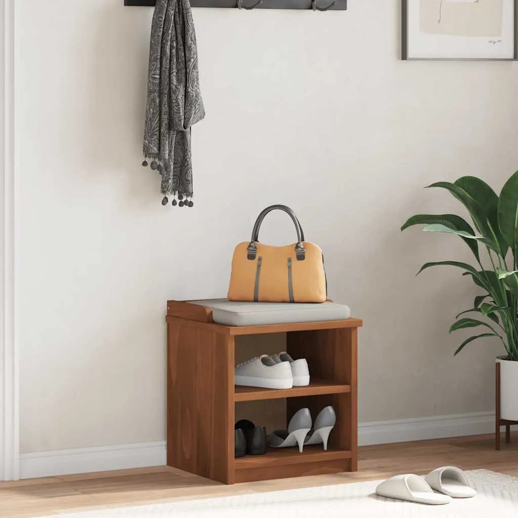 SANDNES tömör fenyőfa előszobapad 45x40x50 cm