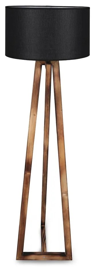 Fekete-barna állólámpa textil búrával (magasság 149 cm) Maçka – Opviq lights