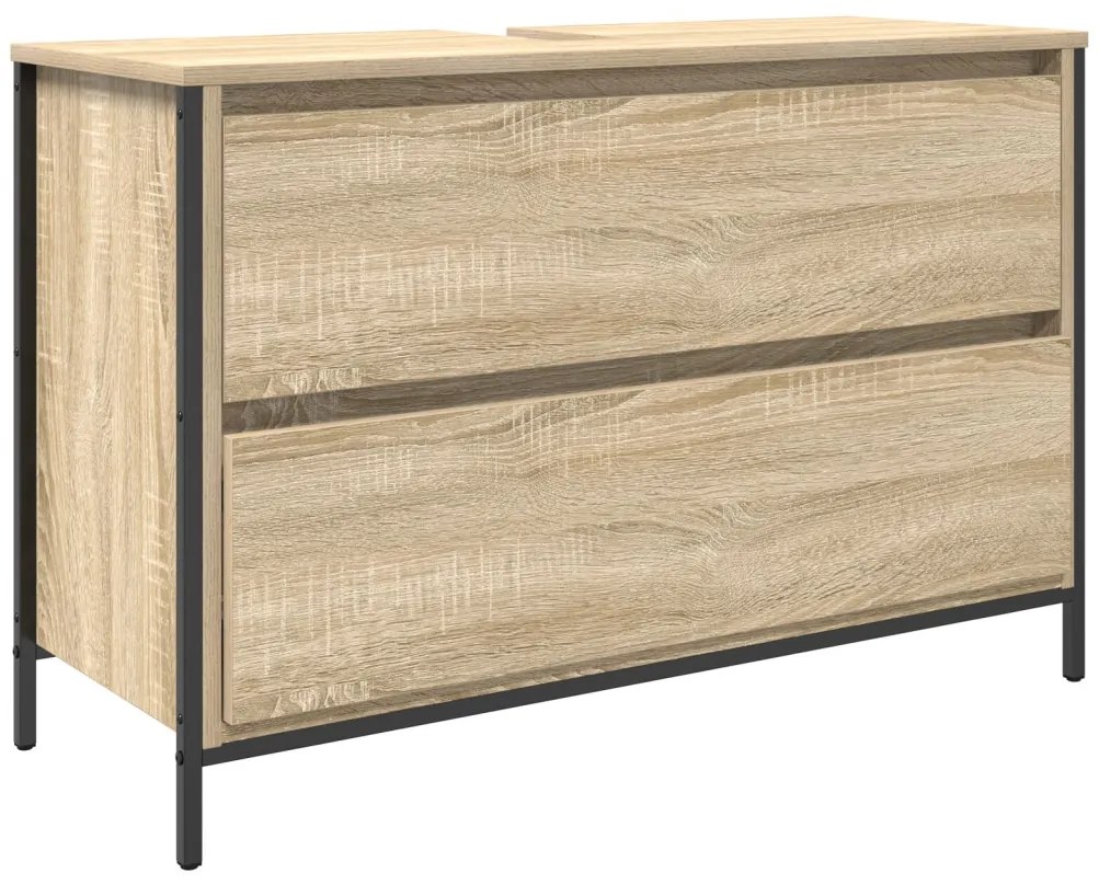 vidaXL Fürdőszoba bútor szett fiókkal 3 pcs Sonoma tölgy Faanyag