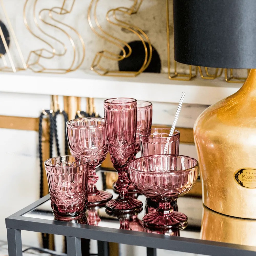 Vizespohár készlet, 6db, 240 ml, rózsaszín, FREGATA TYP 2