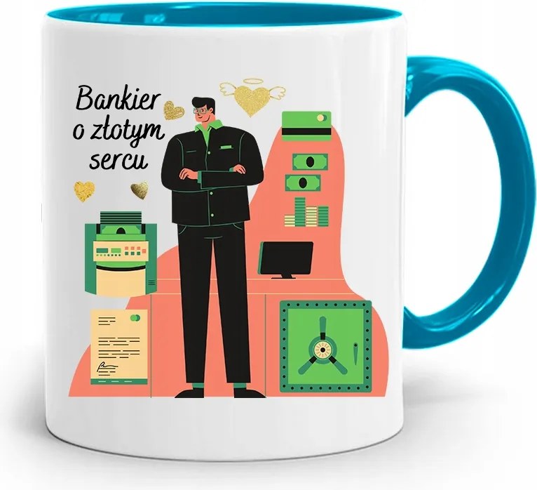 Bankárnak Kék Bögre Születésnapi Ajándék fényképes nyomtatással