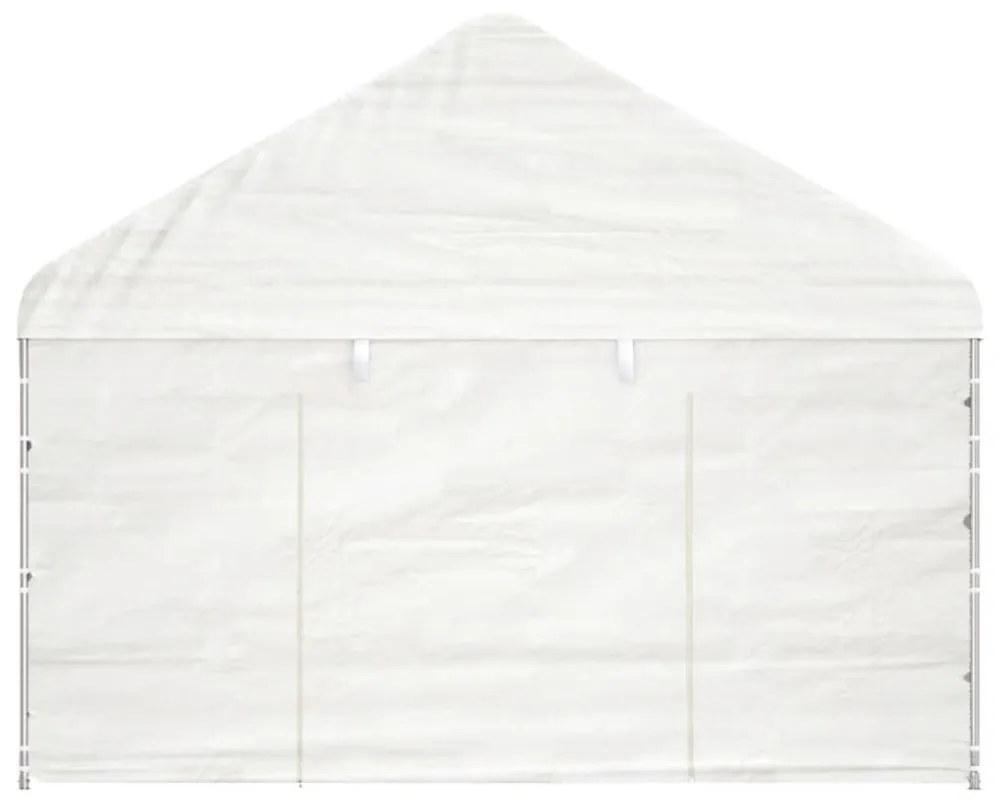 fehér polietilén pavilon tetővel 17,84 x 4,08 x 3,22 m