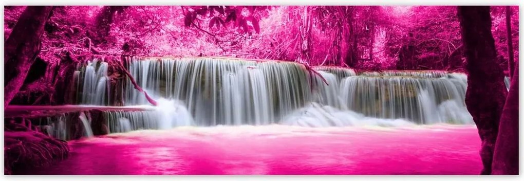 Poszterek 200x66 Rózsaszín vízesés Tájkép