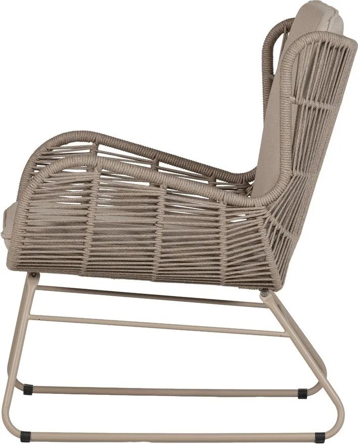 Bézs fém-párnázott kerti fotel Grace – WOOOD