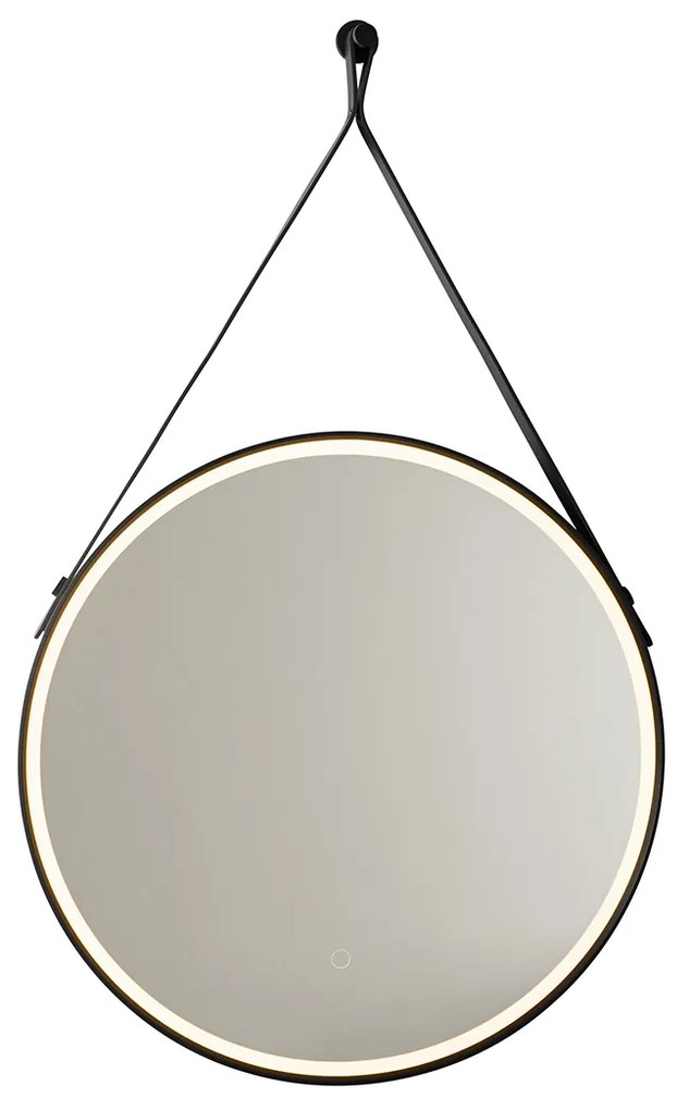 Modern fürdőszobai tükör fekete LED-del és érintős dimmerrel - Pien