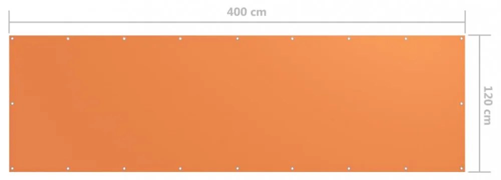 narancssárga oxford-szövet erkélyparaván 120 x 400 cm