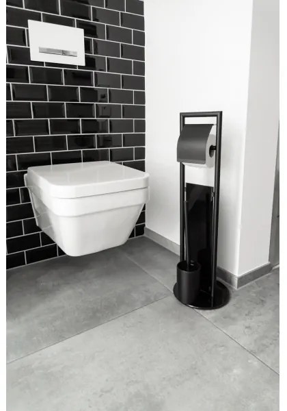 WENKO 24982800 - RAVINA WC-készlet 20x70 cm rozsdamentes acél/fekete