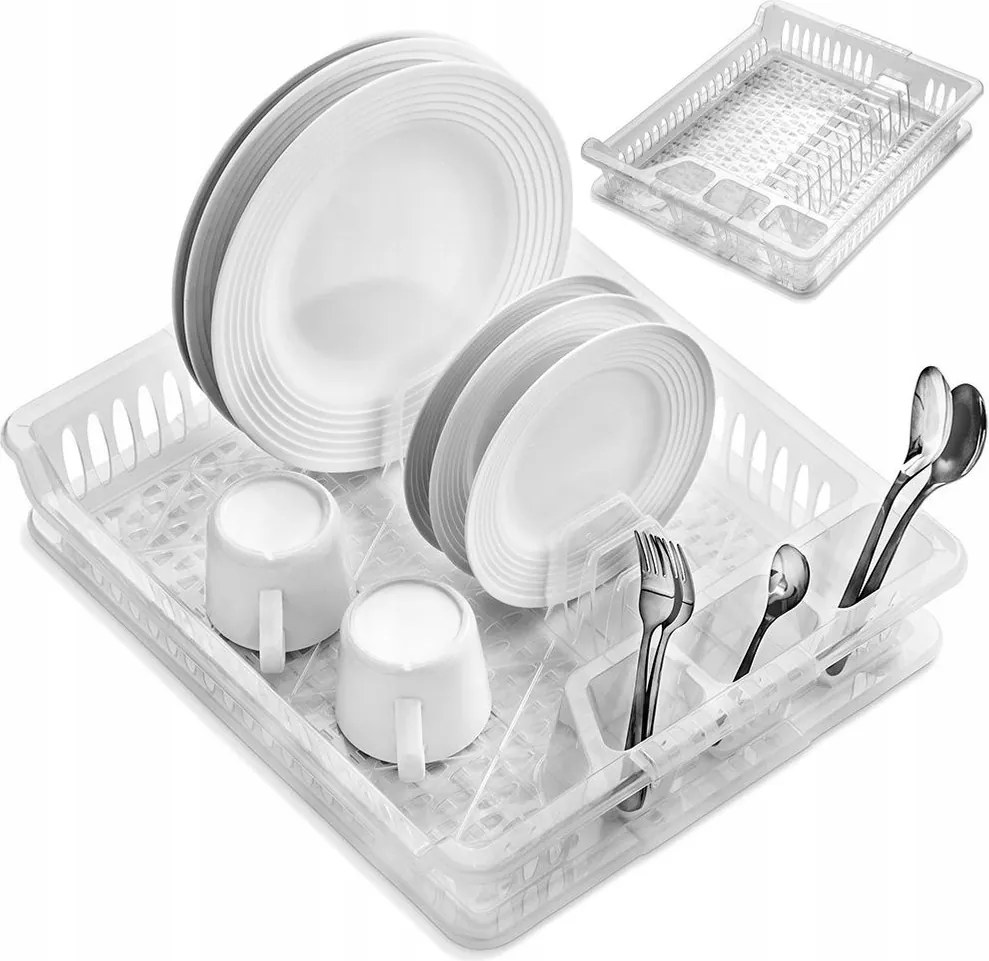 Csepegtető Edényszárító Evőeszköz Tányér Álló Műanyag 46x37,5 cm