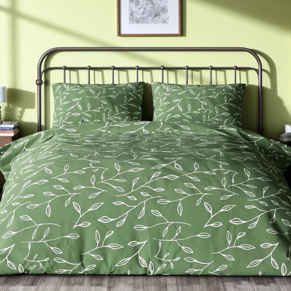 Pamut ágynemű Homa RENA GREEN 4 részes 140x200 cm