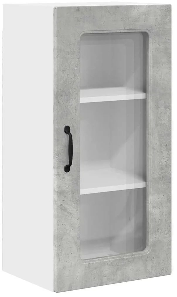 Fali konyhaszekrény 2 pcs Beton Szürke 40 x 31 x 80 cm Faanyag