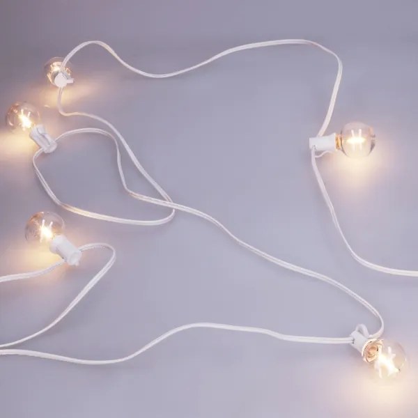 Brilagi - LED kültéri dekorációs füzér GIRLANDA 10xE12, 8 m, fehér, IP44, meleg fehér