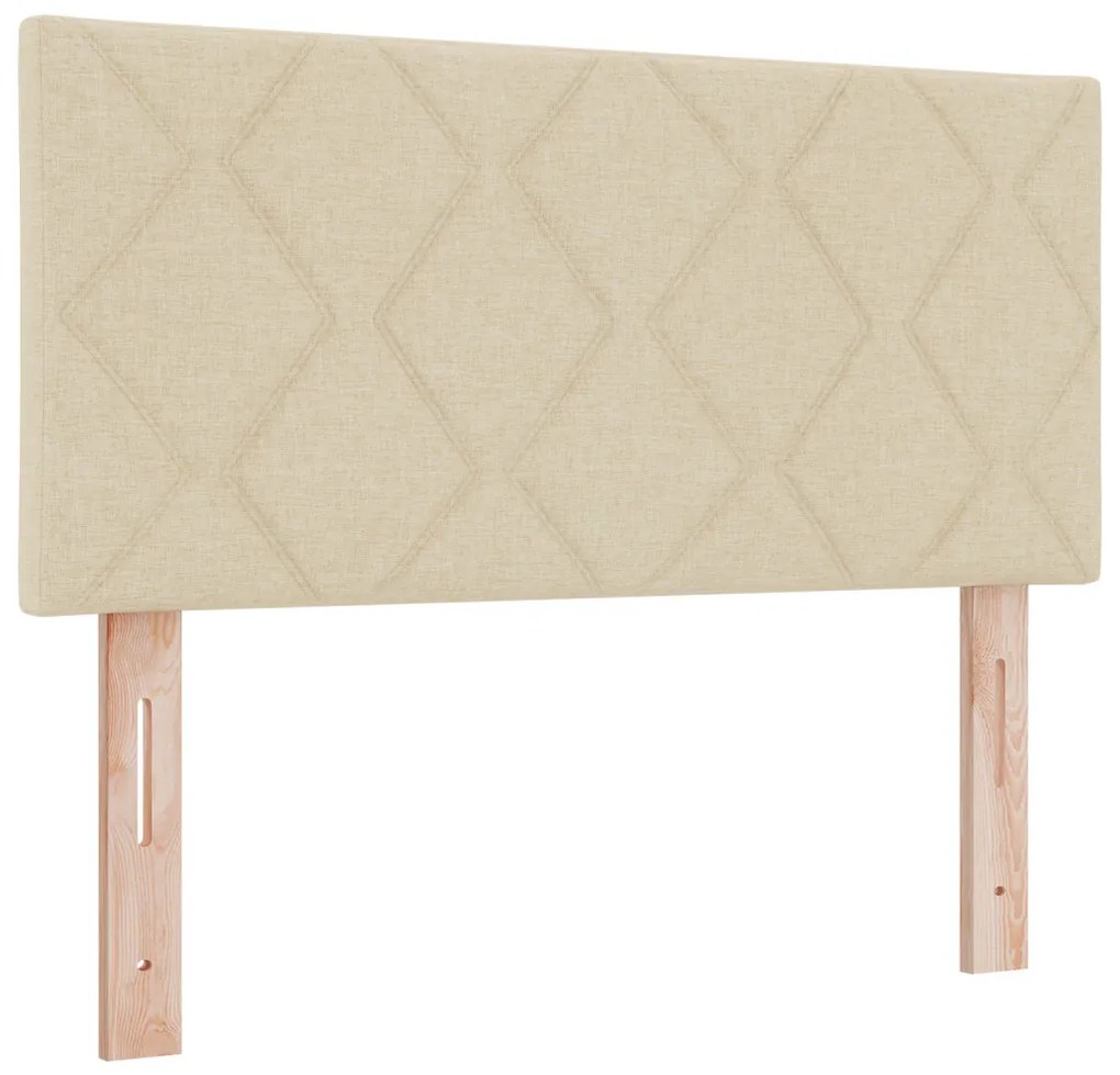 Boxspring Ágy Matrac Kosár Krém 90 x 200 cm, Szövet.