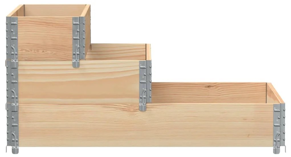 3 szintes tömör fenyőfa magaságyás 120 x 80 cm