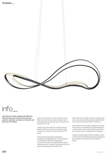 Redo 01-3599 - Dimmelhető LED kábeles csillár TEMPEST LED/58W/230V fekete