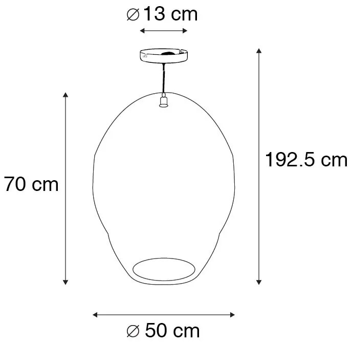 Keleti függőlámpa arany 70 cm - Nidum
