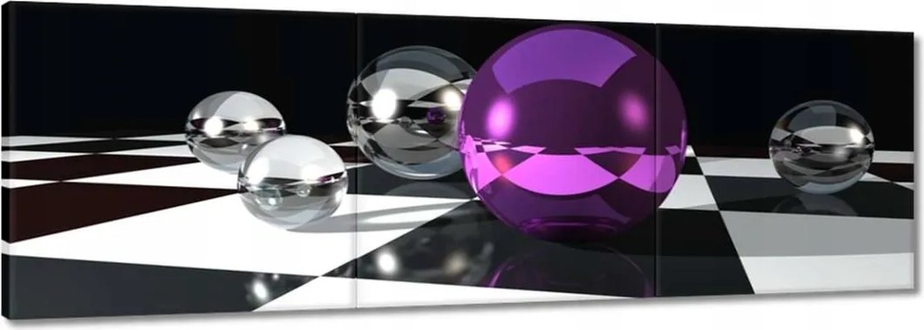 Vászonkép 150x50 Lila gömb a rácson