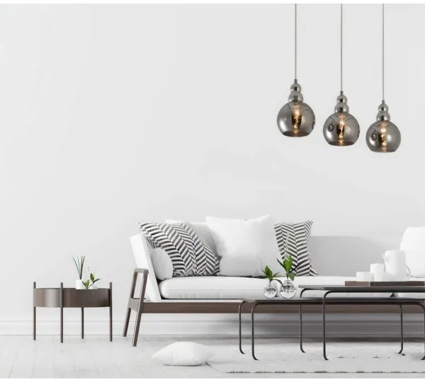 Csillár zsinóron AKSO 3xE14/40W/230V matt króm