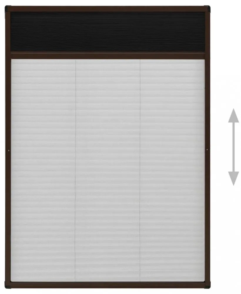 barna alumínium pliszé ablakszúnyogháló 80 x 120 cm