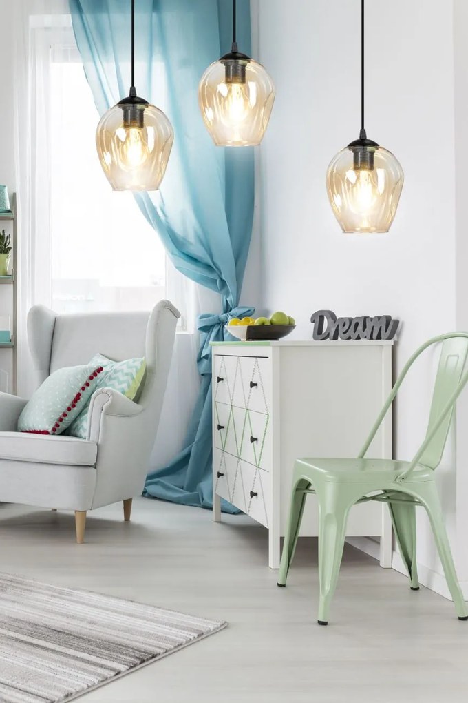 Emibig modern függeszték level borostyán fekete emi758/3