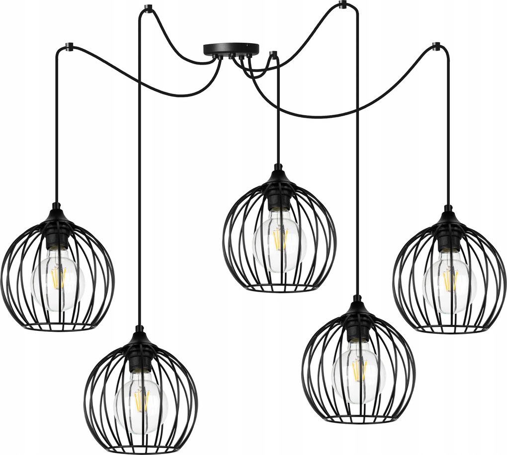 Mennyezeti Lámpa Lógó Csillár Pók Fekete Loft Modern Elegáns Gömbök