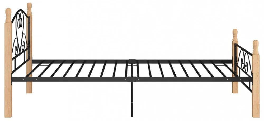 fekete fém ágykeret 90 x 200 cm
