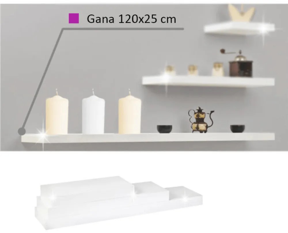 Polc Rala fényes fehér 120 cm. 772163