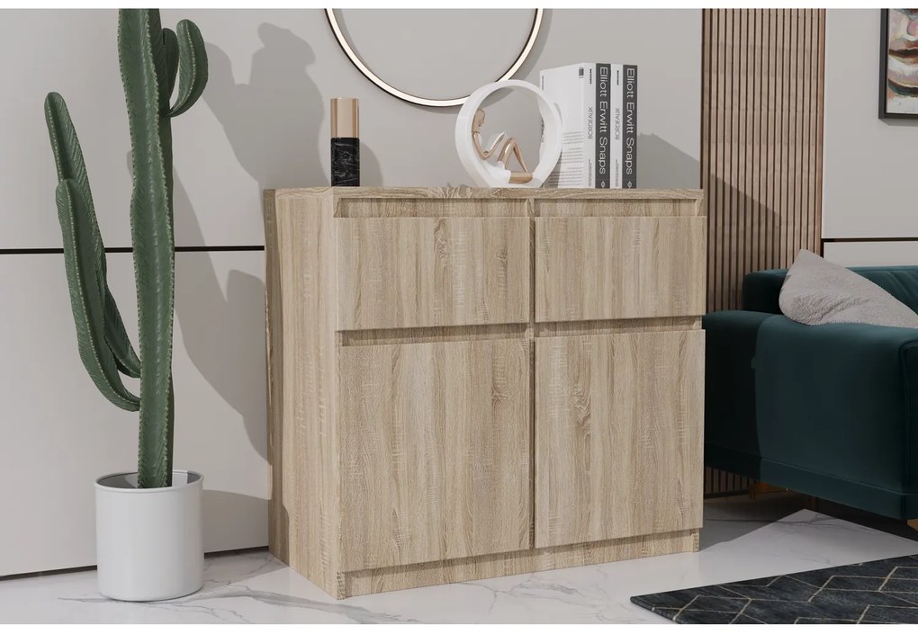 Merg 2S2F 2 ajtós - 2 fiókos komód sonoma színben