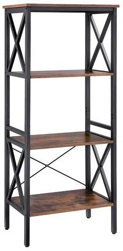 VASAGLE 4 szintes állópolc, Tároló polc 56 x 34 x 131 cm rusztikus barna