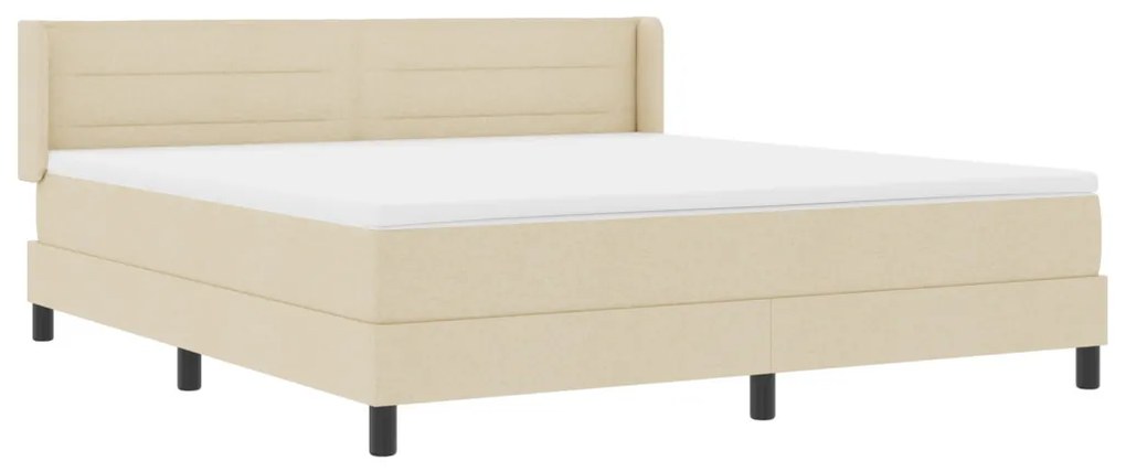 Boxspring Ágy Matraccal – Krém színben, 180 x 200 cm, szövetből.