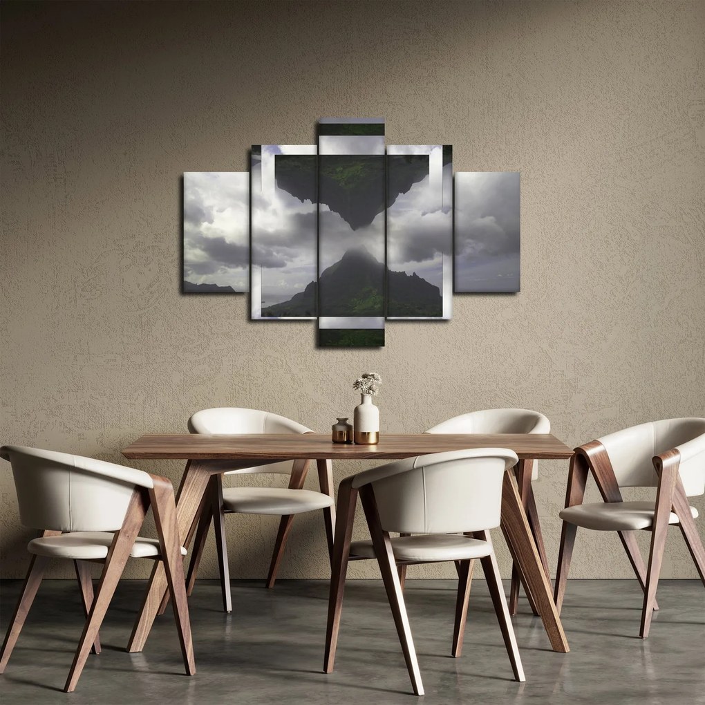 Kép - Hegyek Izlandon, geometrikus kollázs (150x105 cm)
