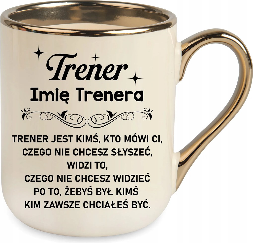 Bézs Elegáns Bögre Személyi Edzőnek Ajándék +név +csomagolás