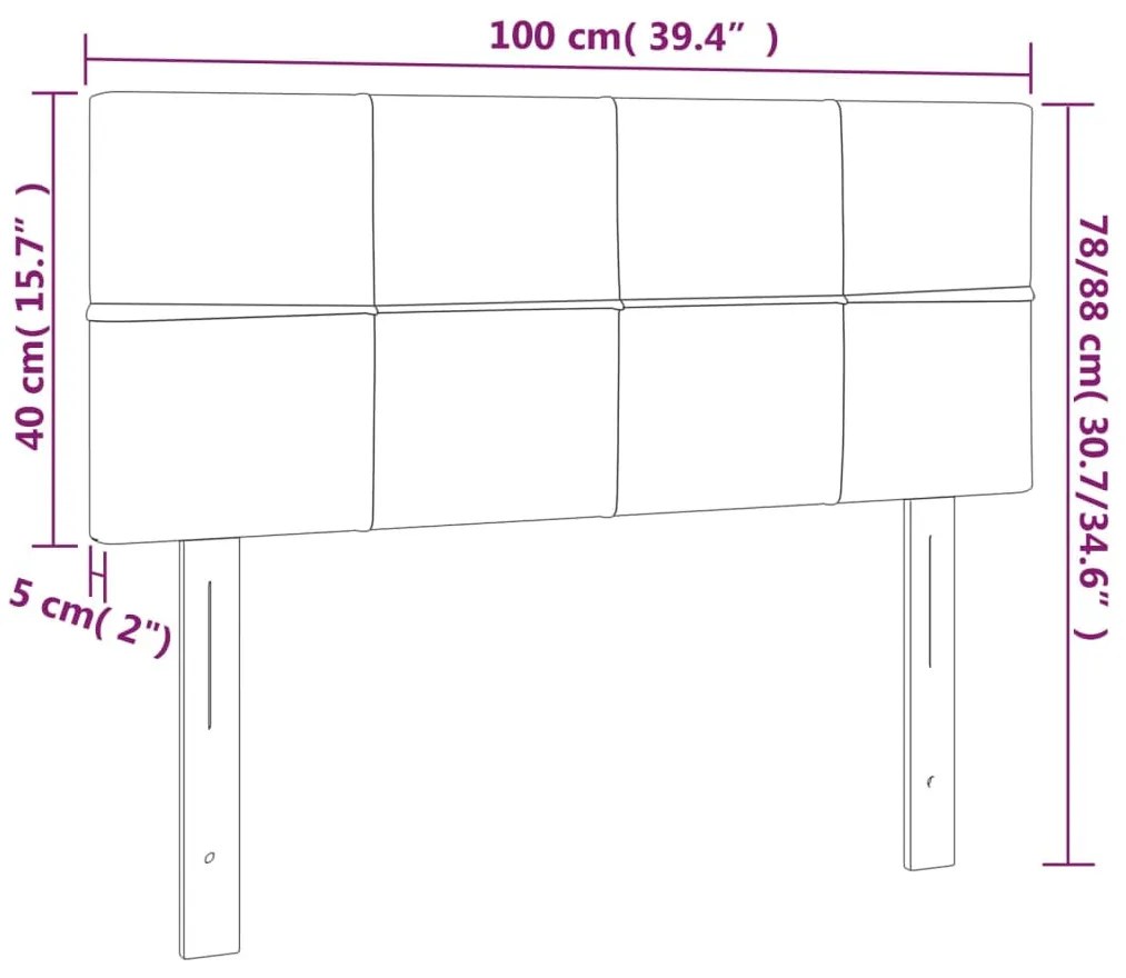 rózsaszín bársony LED-es fejtámla 100x5x78/88 cm